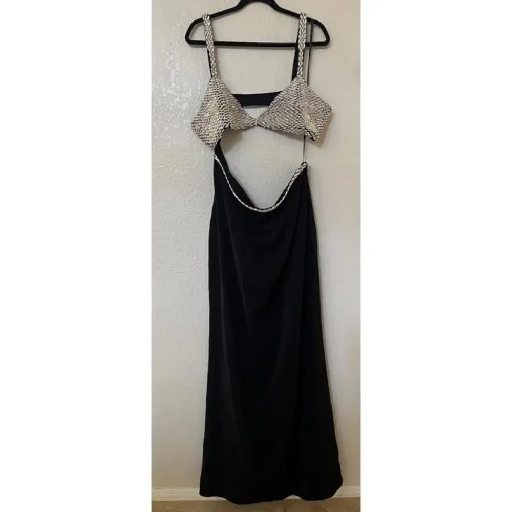 New Retrofête FERNANDA DRESS In Black/Silver Size XXL $1395 - Picture 5 of 11